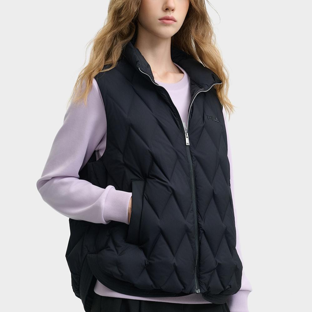 FILA Comfortable Versatile Vest Down Jacket Women outerwear Black F11W448908FBK