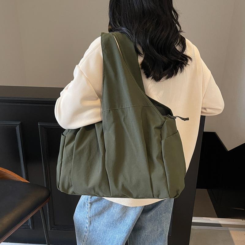 Handbag Lightweight Large Capacity Shoulder Bag Travel Bag Solid Color Tote Bag