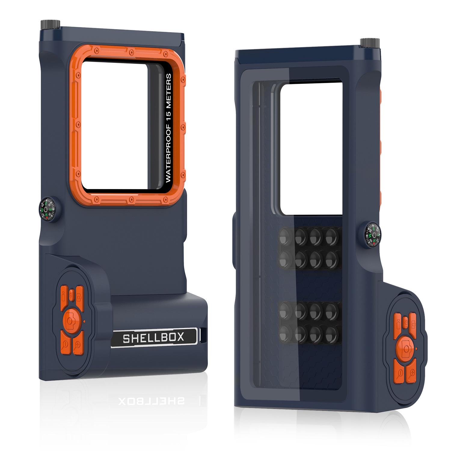 Universal Waterproof Diving Phone Case with Bluetooth Button - 15m Drop Protection and Full Coverage for Underwater Photography. Phones below 6.9 inches