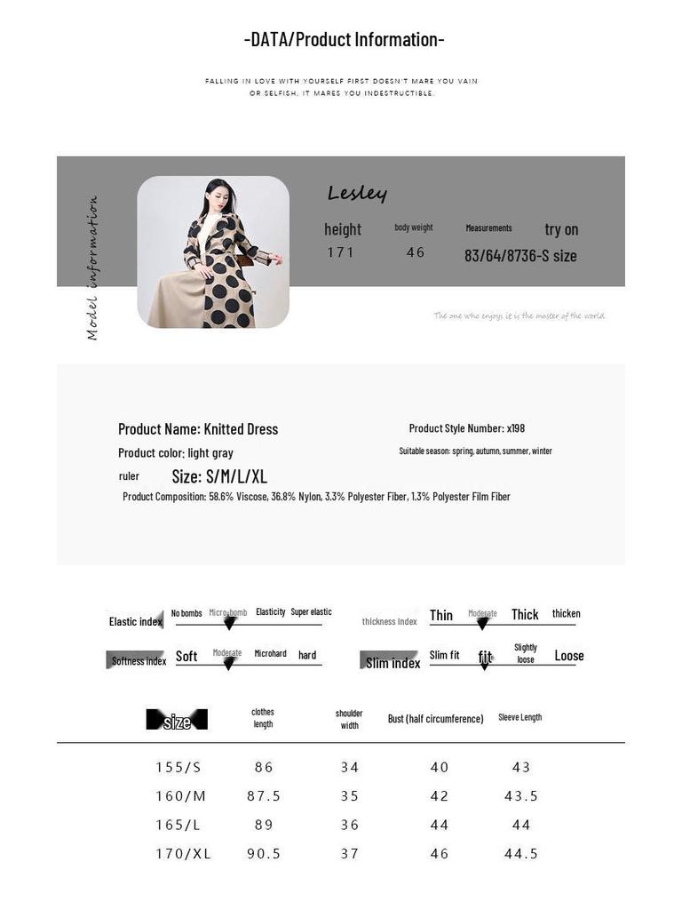 2025 Fall/Winter Retro European & American Houndstooth V-Neck Mid-Length Knitted Dress