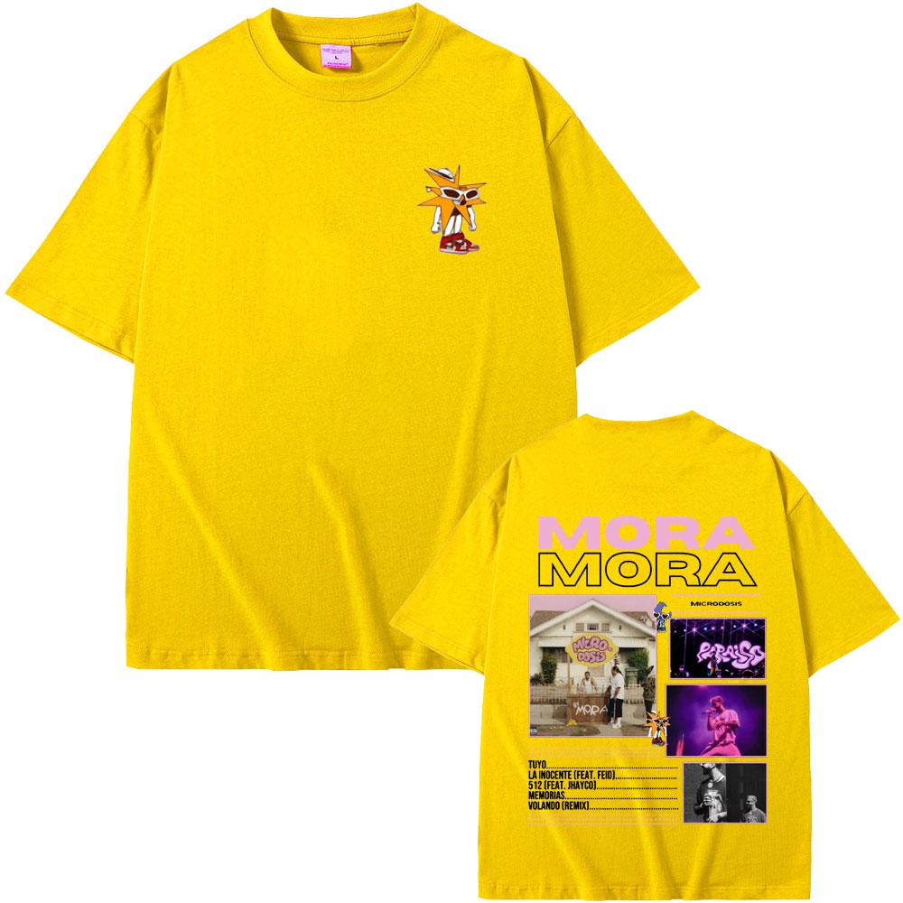 Rapper MORA MICRODOSIS Album Tour 2025 Tshirt Men Women Hip Hop Fashion Vintage Short Sleeve Tshirt Casual Oversized Streetwear