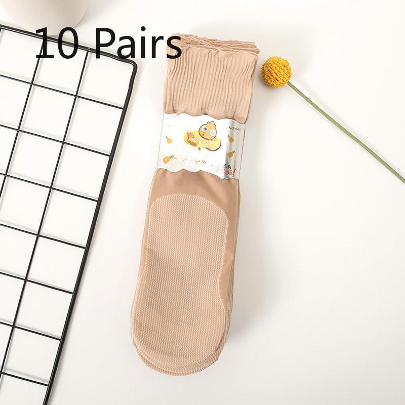 10 пар женских тонких нескользящих носков для весны и лета 10 Pairs