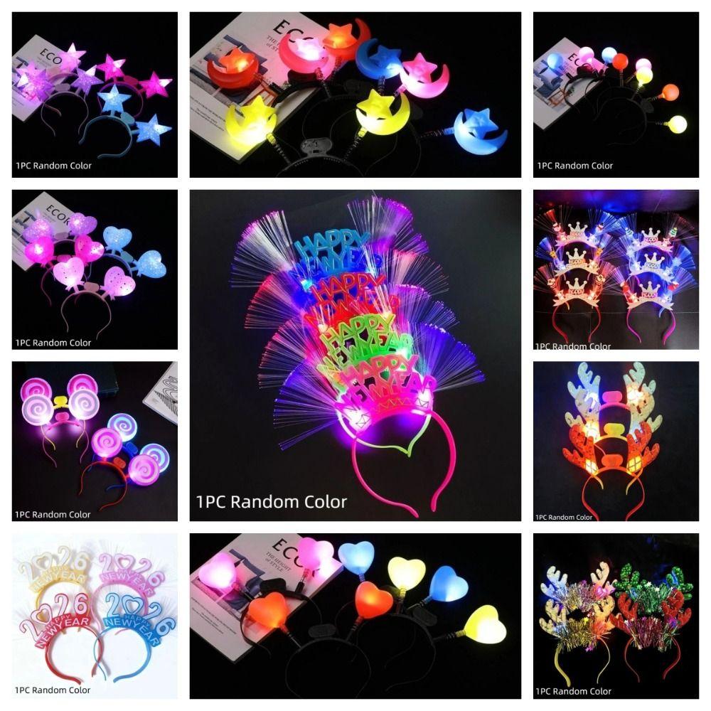 LED Glow LED Glow Hair Bands Photographic Headwear New Year Headdress  Decorations