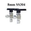 3 4 6 8 10 12 14 16 mm 1/8" 1/4" 1/2" Tube OD Compression Union 304 316 Stainless Steel Elbow Ball Valve Water Gas Fuel