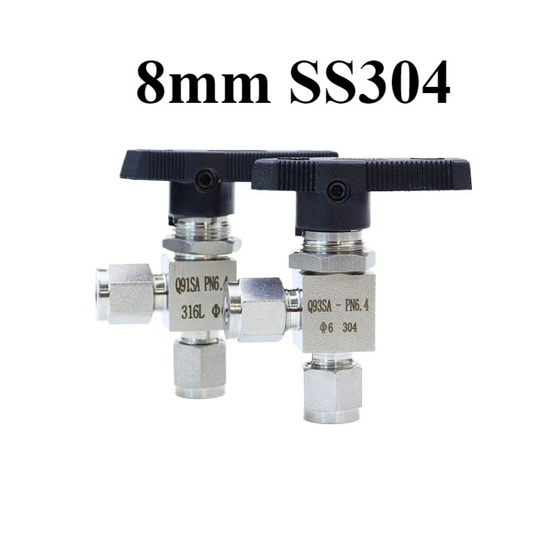 3 4 6 8 10 12 14 16 mm 1/8" 1/4" 1/2" Tube OD Compression Union 304 316 Stainless Steel Elbow Ball Valve Water Gas Fuel