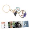 [FRCOLOR] Cherry Blossom Keychains, Set of 5, Enamel Flower and Mount Fuji Motif, Japanese Style, Zinc Alloy, Attachable To Bags, Keys, Wallets, and
