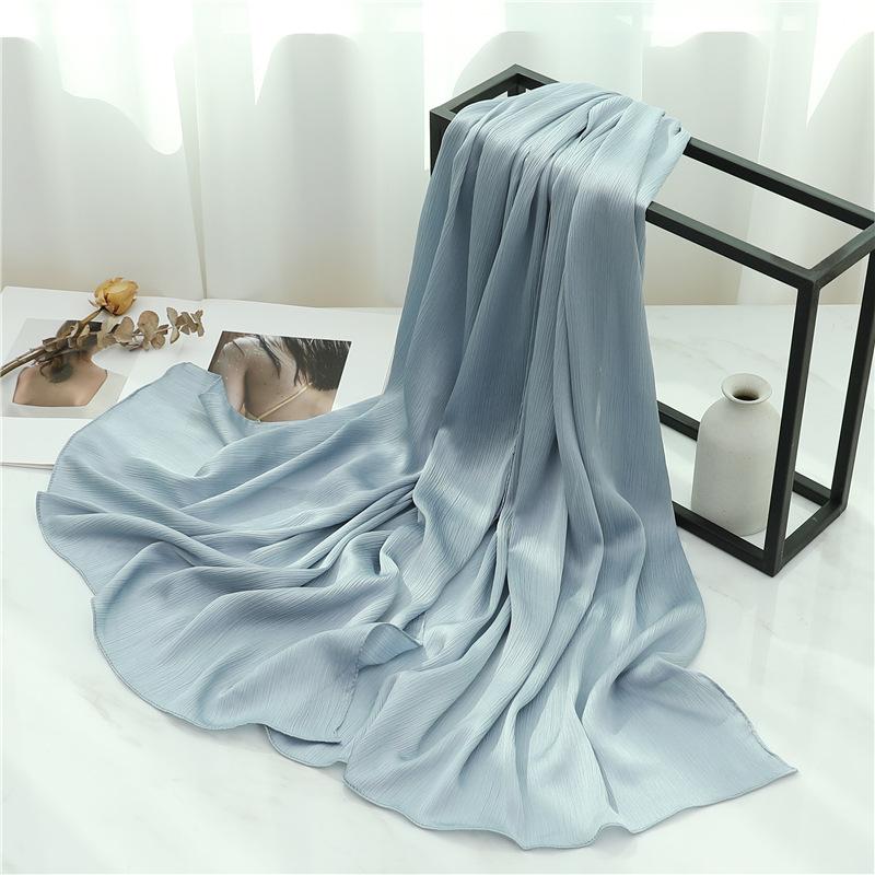 Headscarf Solid color silk scarf Basic versatile scarf Women's smooth crepe travel scarf Xizang travel shawl