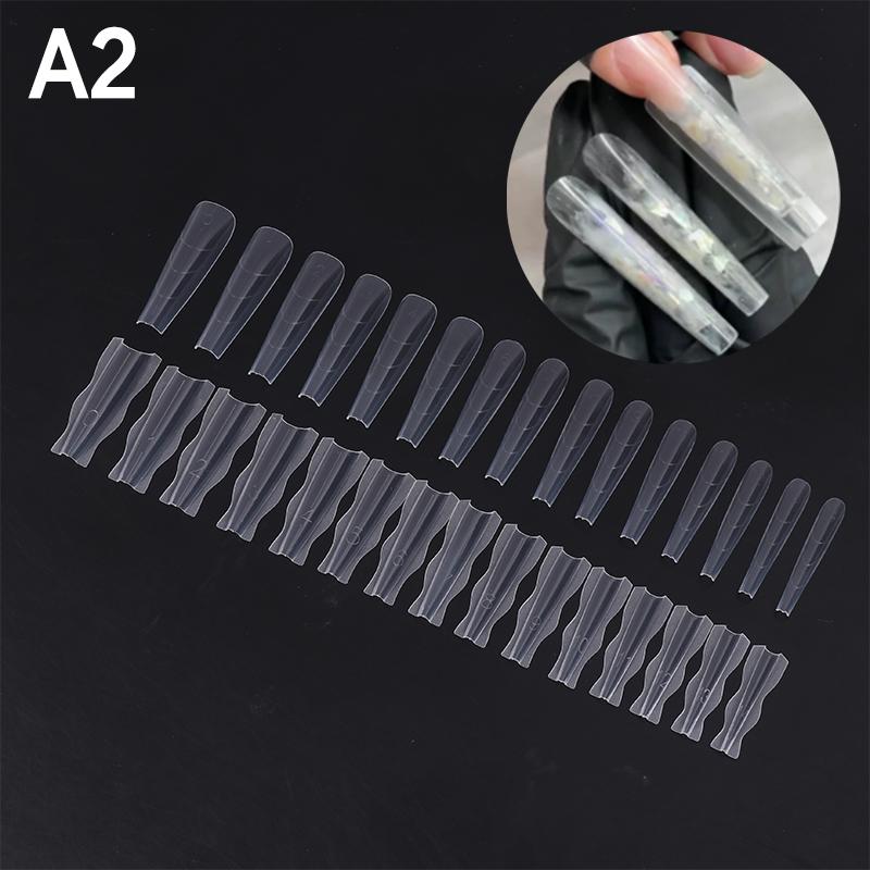 60Pcs Sandwich Nails Forms Nail Mold for Quick Nails Extension Plastic Nail Form Tools for Beginners Professionals Women