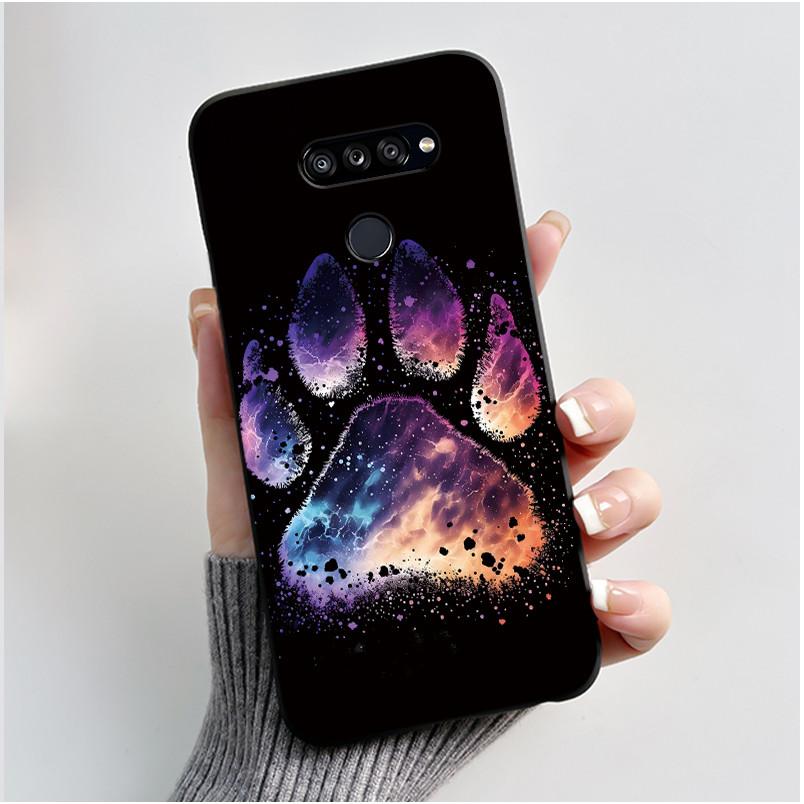 Soft Shockproof Phone Case For LG K50S Bumper Silicone Black Case New Design Viral Pattern Koi Shell Cute Colorful Cover