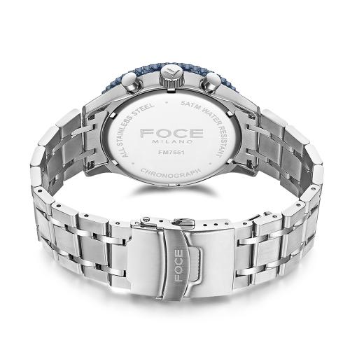 [FOCE] FOCE 45mm Men's Chronograph Blue Metal Watch FM7551WBU