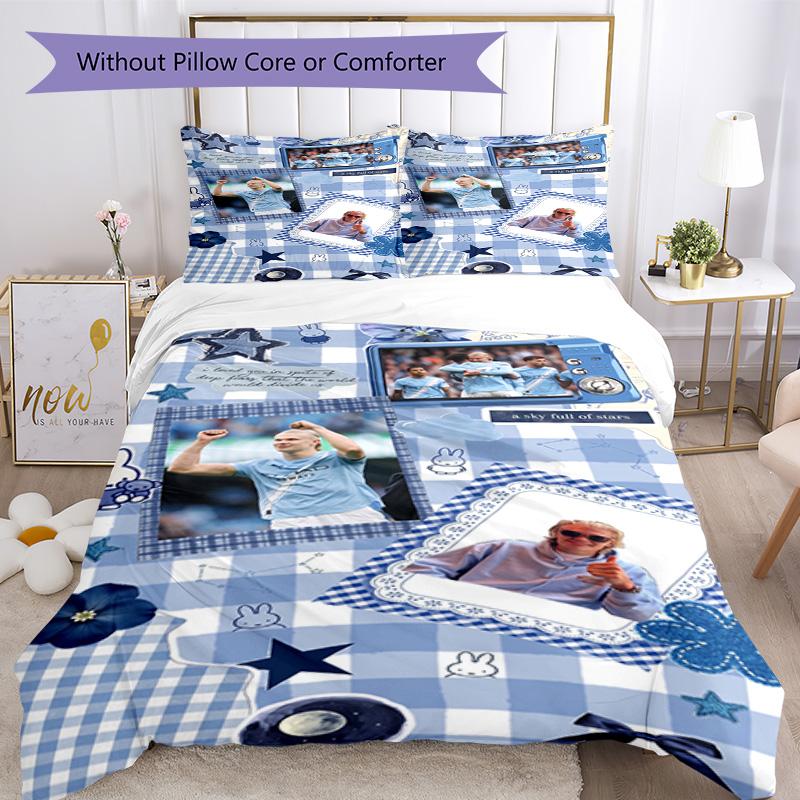 Haaland Bedding Set Breathable Duvet Cover with Pillowcases Decorative Bed Linen for Bedroom Home Decoration Birthday Gift