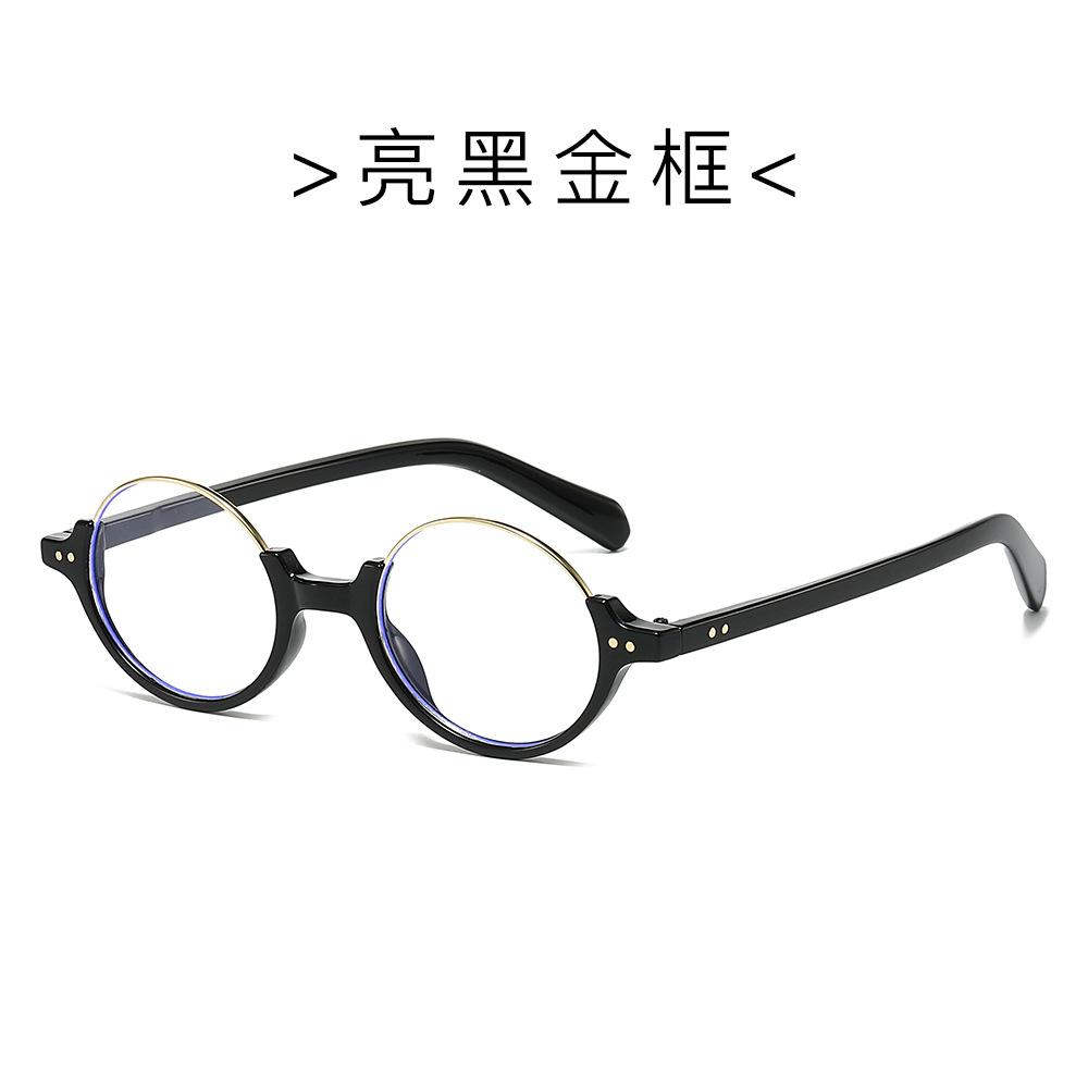 Okrągłe Półramki Okulary Blokujące Niebieskie Światło, Oprawki Okularów Nerd, Damskie Okulary Literackie, Modne Okulary Przeciwsłoneczne