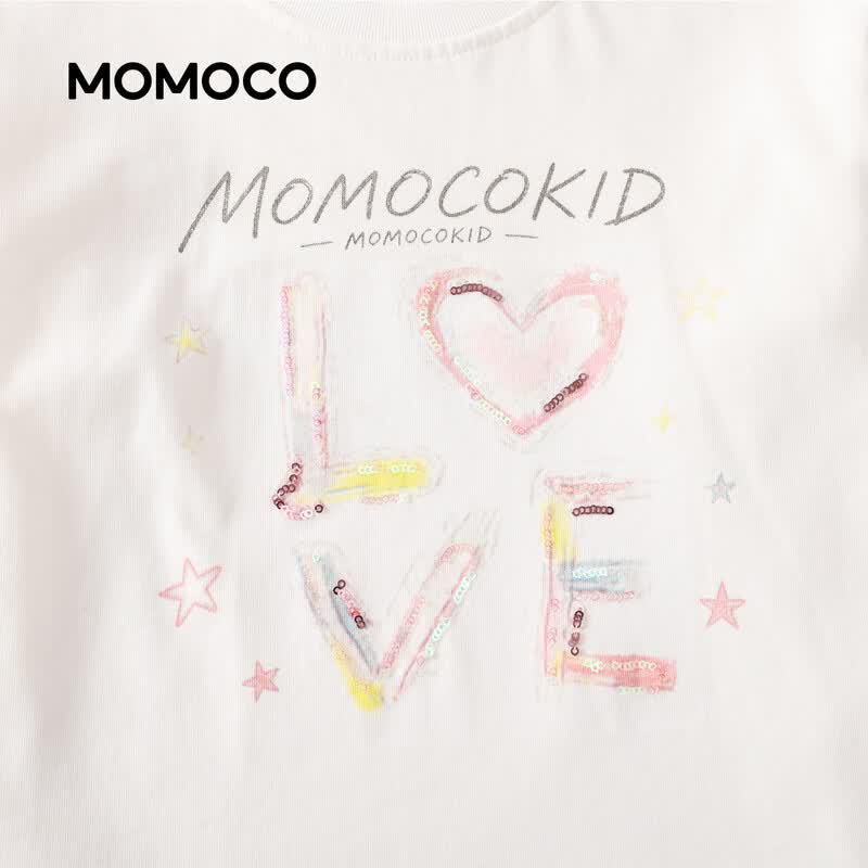 MOMOCO Girls' Long-Sleeve Cotton T-Shirt