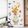 Flower Vase Goldfish Wall Sticker Self-Adhesive Wallpaper Wall Decoration Home Decor Wall Art