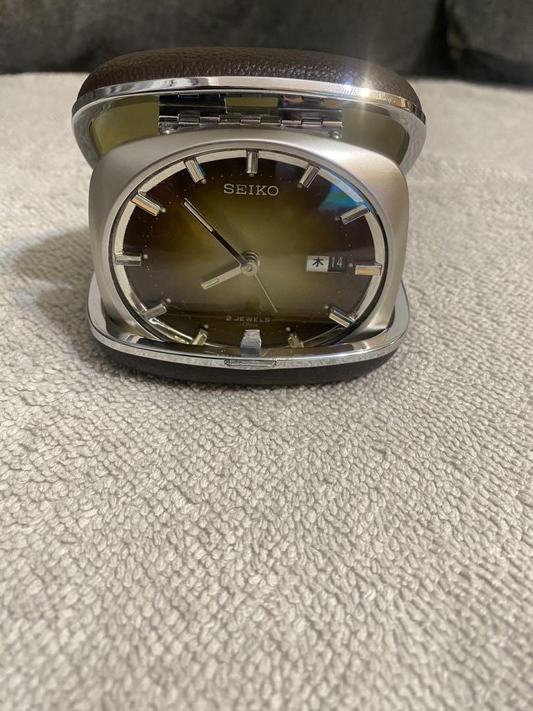 [USED] SEIKO Alarm Clock Brown/Silver