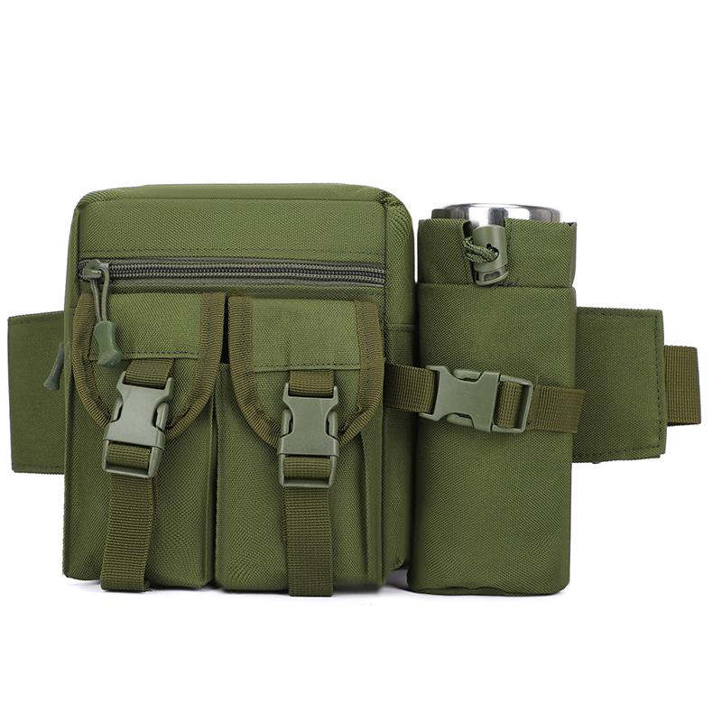 Tactical Multifunctional Water Kettle Bag Anti-Splashing Wear-Resistant Mobile Phone Bag Sports Waist Bag Men's Outdoor Cycling Bag