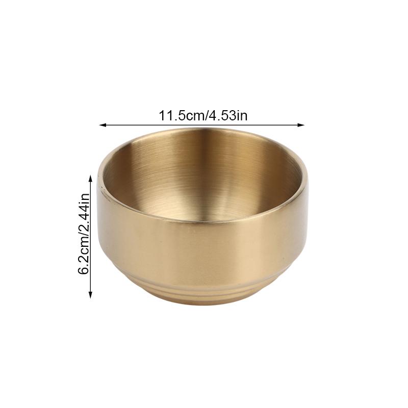 Stainless Steel Korean Style Food Storage Bowl For Rice, Snacks & Meal Prep,Double-layer Thick Durable