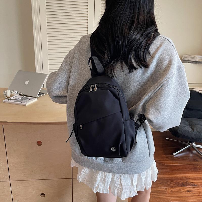Schoolbag new color matching breast bag female college student commuting backpack casual shoulder crossbody small backpack large capacity travel bag