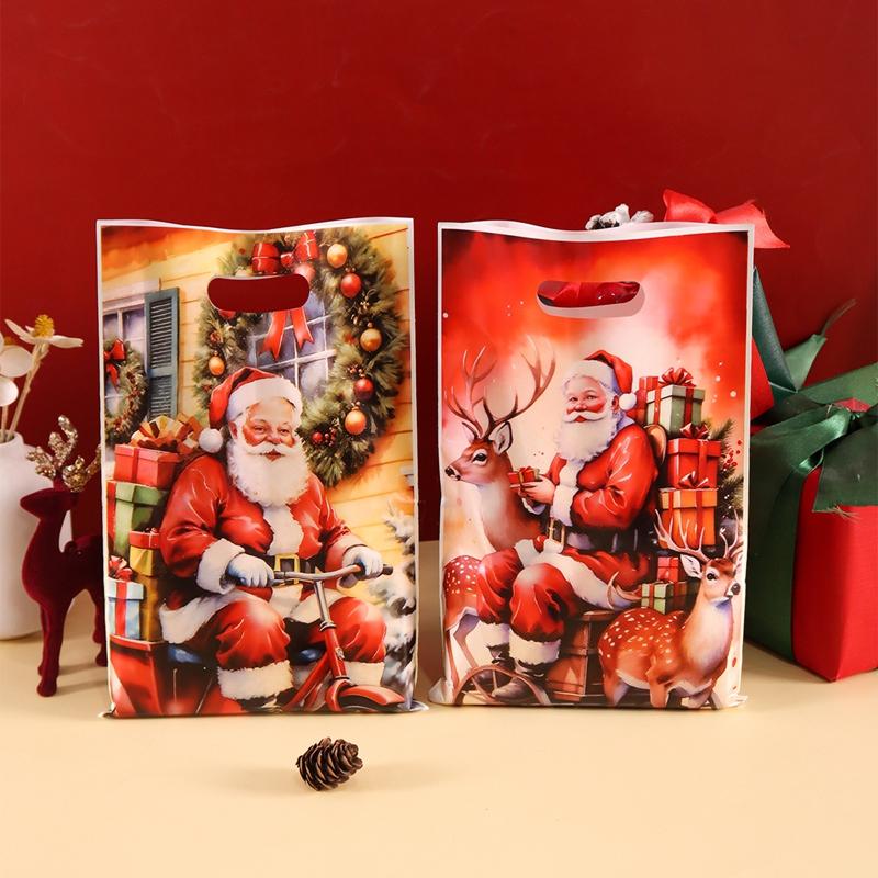 10/20/50pcs Christmas Gift Bags Santa Claus Candy Handheld Bags Christmas Decorations for Home 2026 Xmas Navidad Noel Gifts Pack
