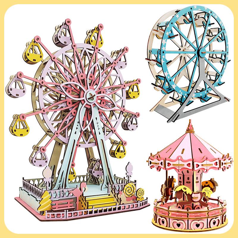 

Children s 3D Wooden Ferris Wheel Puzzle Model - Creative Ornament and Toy Gift
