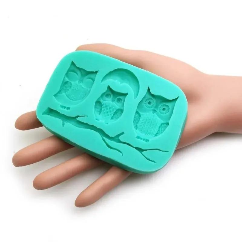 Petits outils de cuisine, moules à gâteaux hiboux, fondants, chocolat, pâtisserie, lune, sucre, artisanat, décoration de cupcakes, accessoires, fournitures