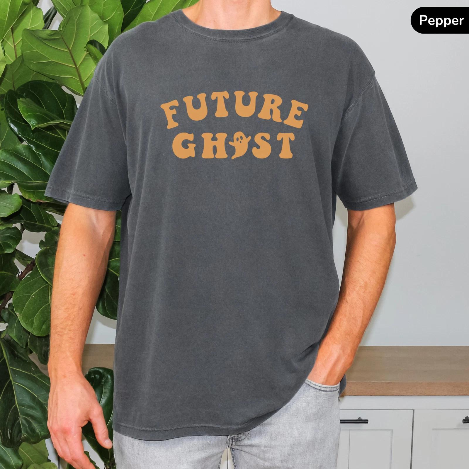 Future Ghost Unisex Shirt Gift Retro 60s Style Fall Tee Funny Halloween Apparel XL