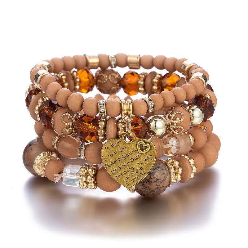Multi-Layer Elastic Bracelet Fashion Wooden Bead