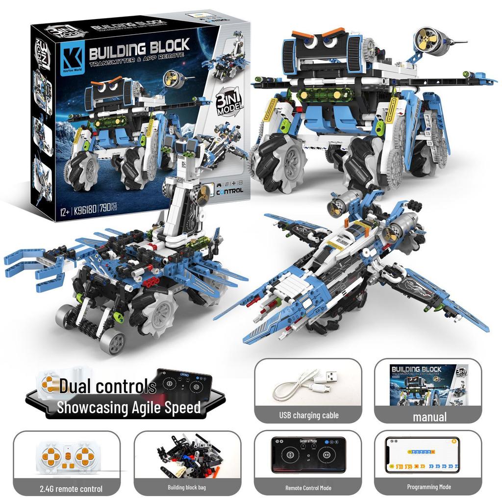 Kit de robot programmable télécommandé avec blocs de construction pour l'exploration scientifique éducative