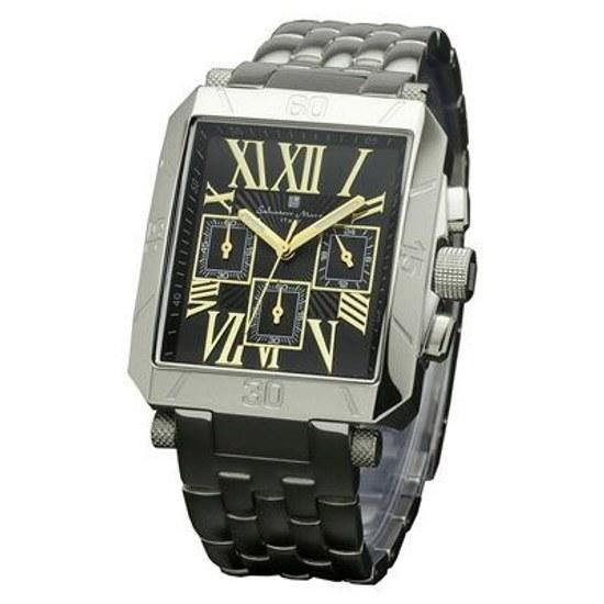 Salvatore Mara wristwatch square chronograph watch SM17117-SSBKGD SK International