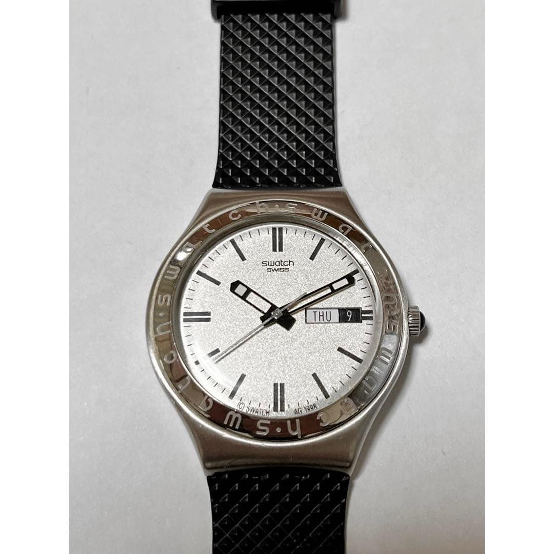 Used Swatch watch quartz silver dial