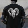 Vintage Old Ram Skull Retro Western Cowboys Bull Design T-Shirt