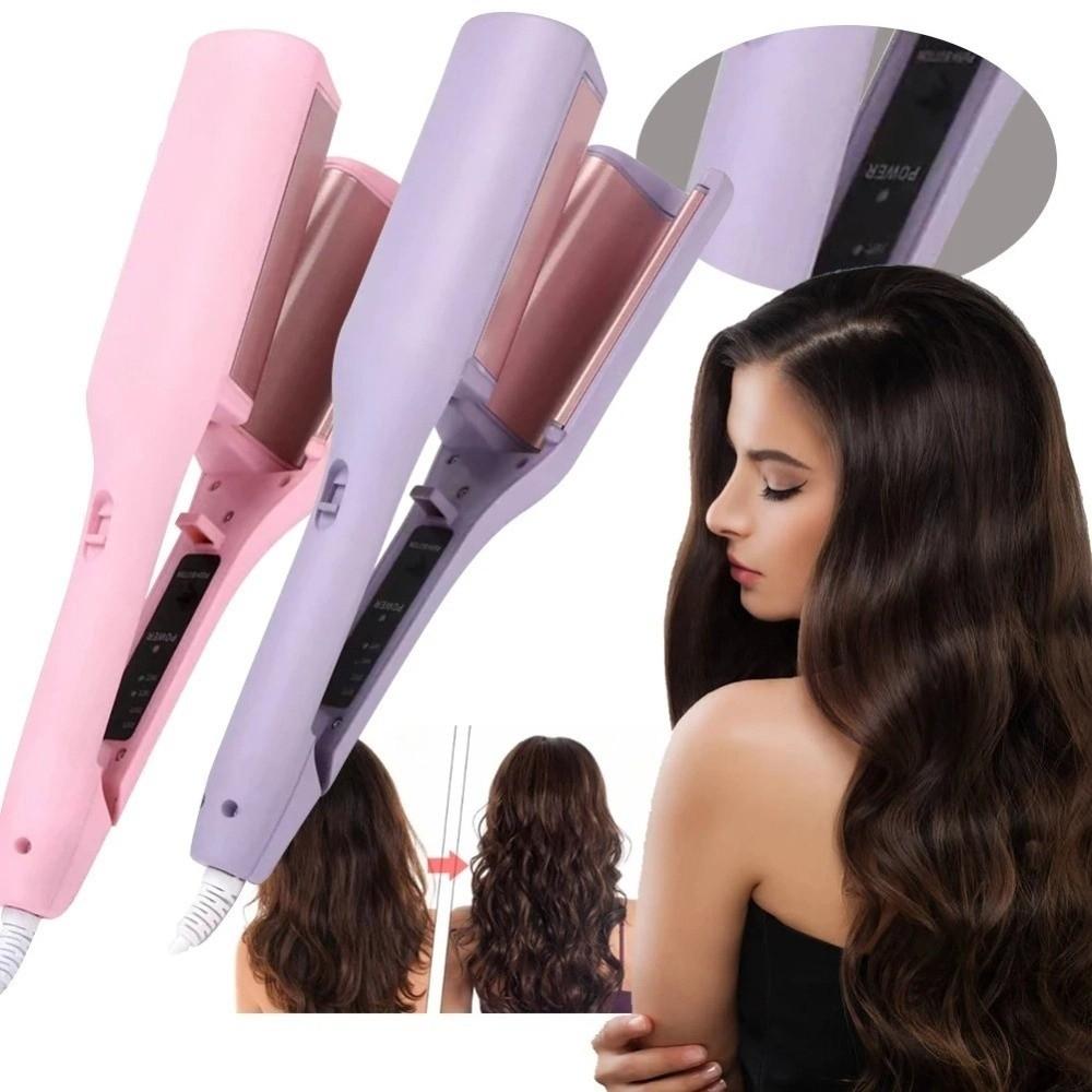 Large Curl 32MM Water Wave Hair Curler Quick Heating Deep V Curling Iron  Travel