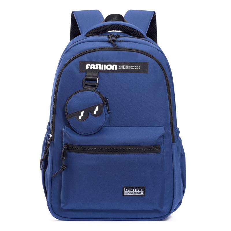 Stylish Unisex Nylon Backpack For School Or Travel With Spacious Design And Trendy Colors DarkBlue