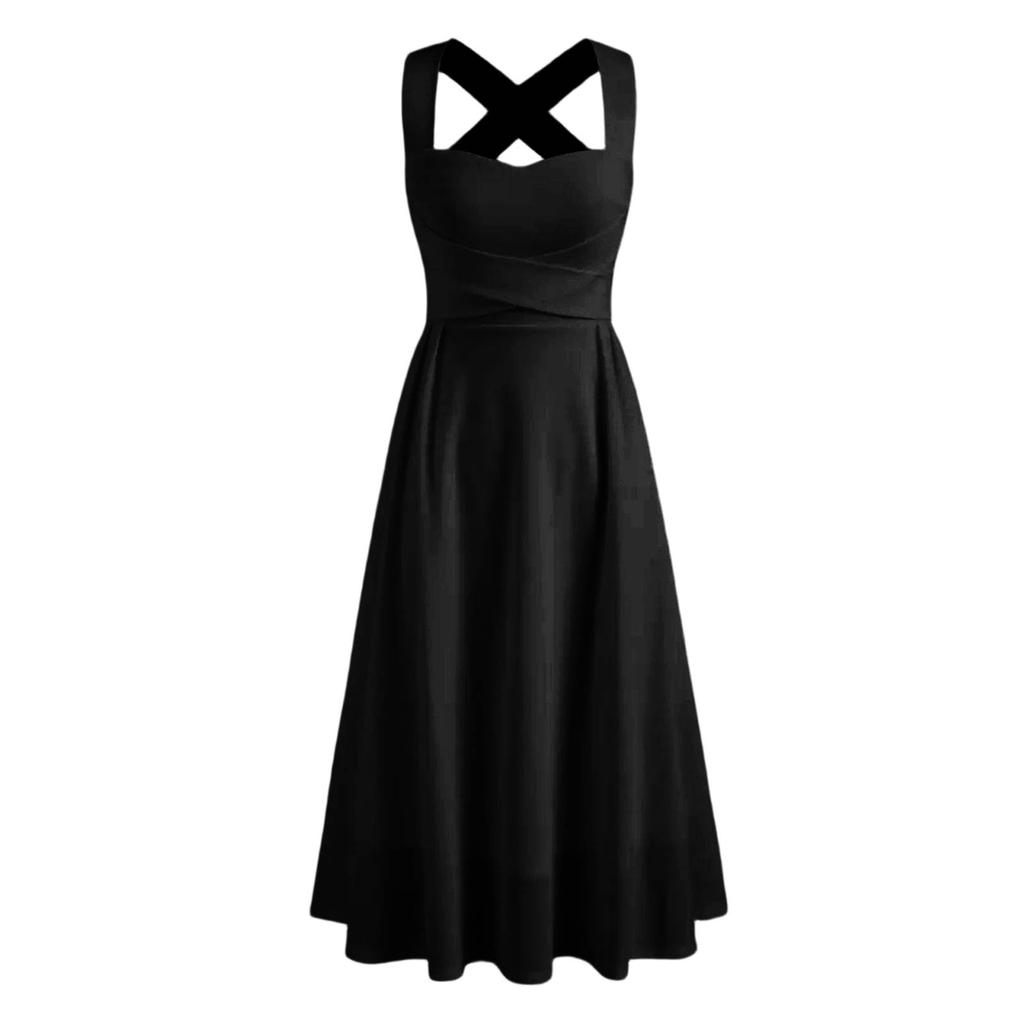 Trendy Women's Square Neck Spaghetti Strap Cami Dress - Sleeveless Color Fitted Waist Summer Casual Dress for Women 20