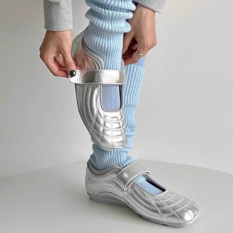 

Модные дизайнерские балетки, кроссовки, модная женская обувь 2025, летний новый тренд, неглубокие беговые спортивные туфли для ходьбы, мягкие женские кроссовки 40 серебряный