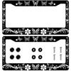 Butterfly License Plate Frame Beautiful Butterflies Flower License Plate Personalise Stainless Steel Metal Car Plates Funny License Plate Frames