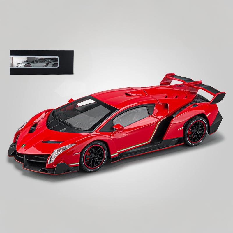 1/24 Lamborghini Veneno Limited Edition Supercar Alloy Diecast Metal Model Car Sound and Light Pull Back Children Toy Car Decoration Hobbies
