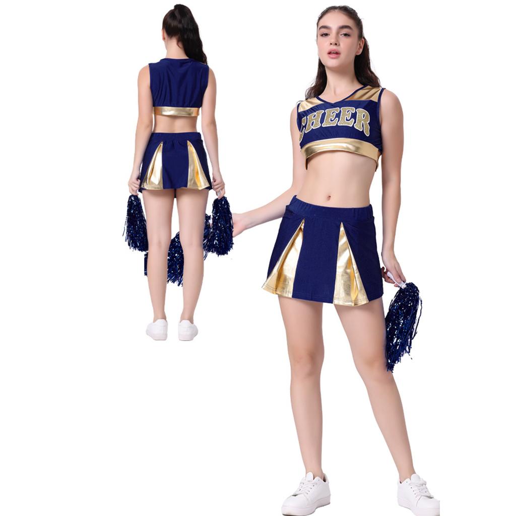 Womens Cheerleader Outfit Uniform Fancy Short Skirt Set Cosplay Costume Halloween Cheerleader Costumes For Women