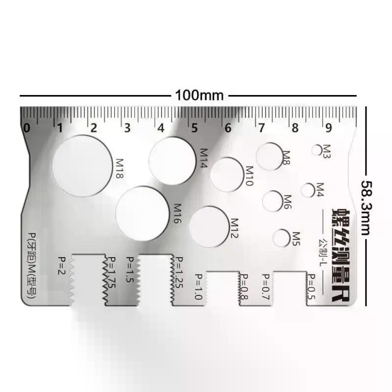 1Pcs Screw Thread Pitch Gauge Ruler Measuring Tool Bolt Nut Metric Machining Threads Screw Cutting Gauge Angle Model Measuring