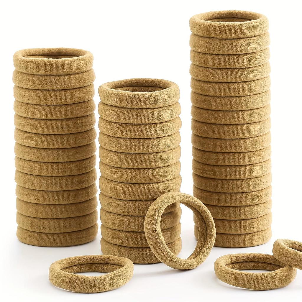 Korean Style Colorful Seamless Hair Bands (100 Pcs) - Non-Damaging, High Elastic Hair Towel Rings & Headdresses