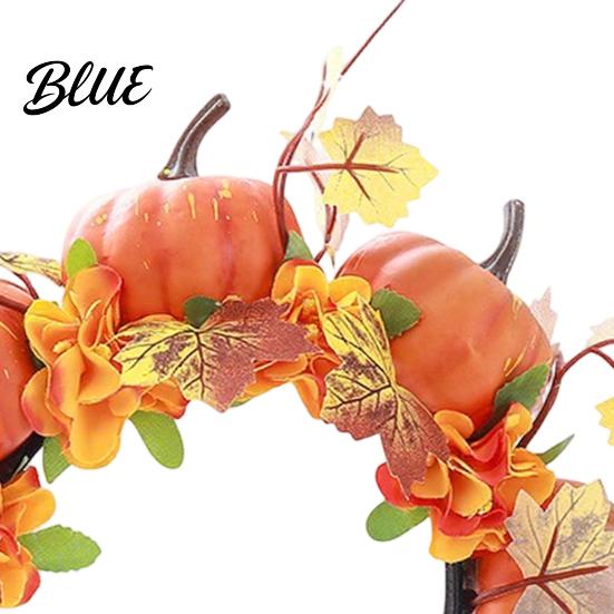Non-slip Headband Halloween Hair Hoop Black with 3D Pumpkin Autumn Leaves Day Of The Dead Red Flowers Universal Thanksgiving Party Accessory Hoop