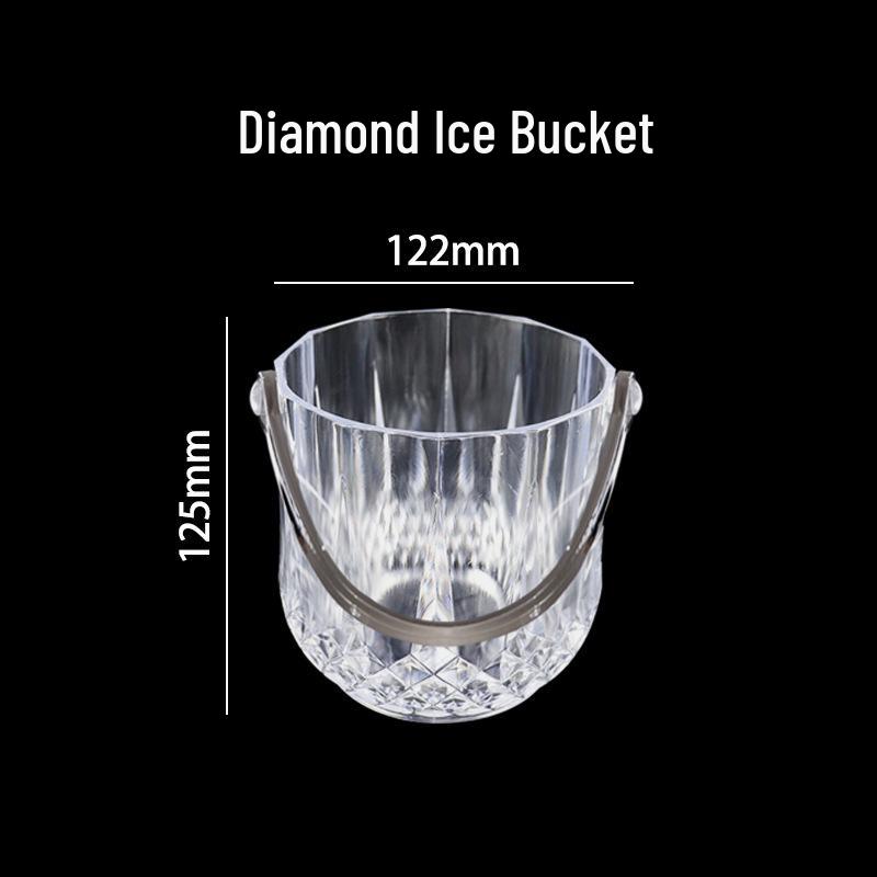 Yuanbao Transparent Plastic Ice Bucket for Wine, Beer, and Champagne - Handheld with Ears