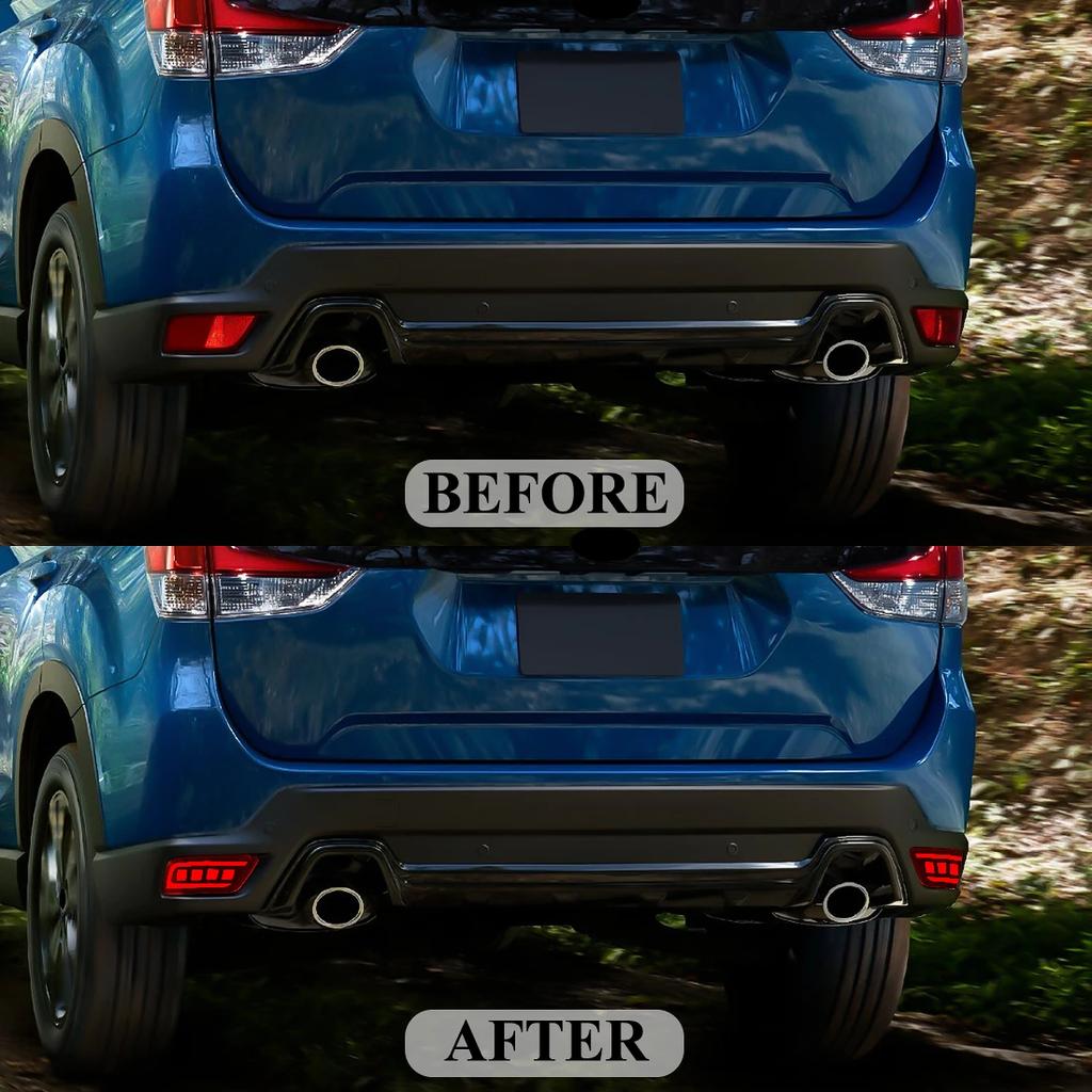 For Subaru Forester 2019 2020 2021 2022 2023 Car LED Rear Bumper Reflector Light Tail Sequential Auto Turn Signal Brake Lamp 12V