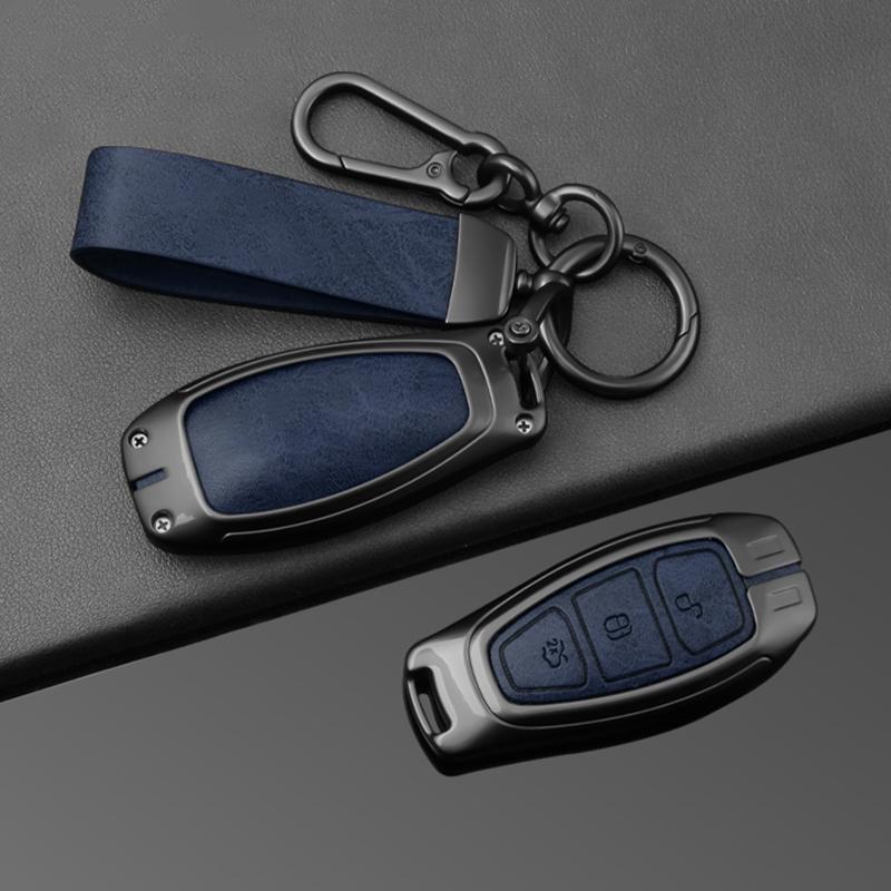 Interior Mouldings Car Key Case for Ford Kuga MK2 Focus 3 4 ST Mondeo MK3 MK4 Fiesta Fusion Ecosport Key Fob Keychain Keyless Ca