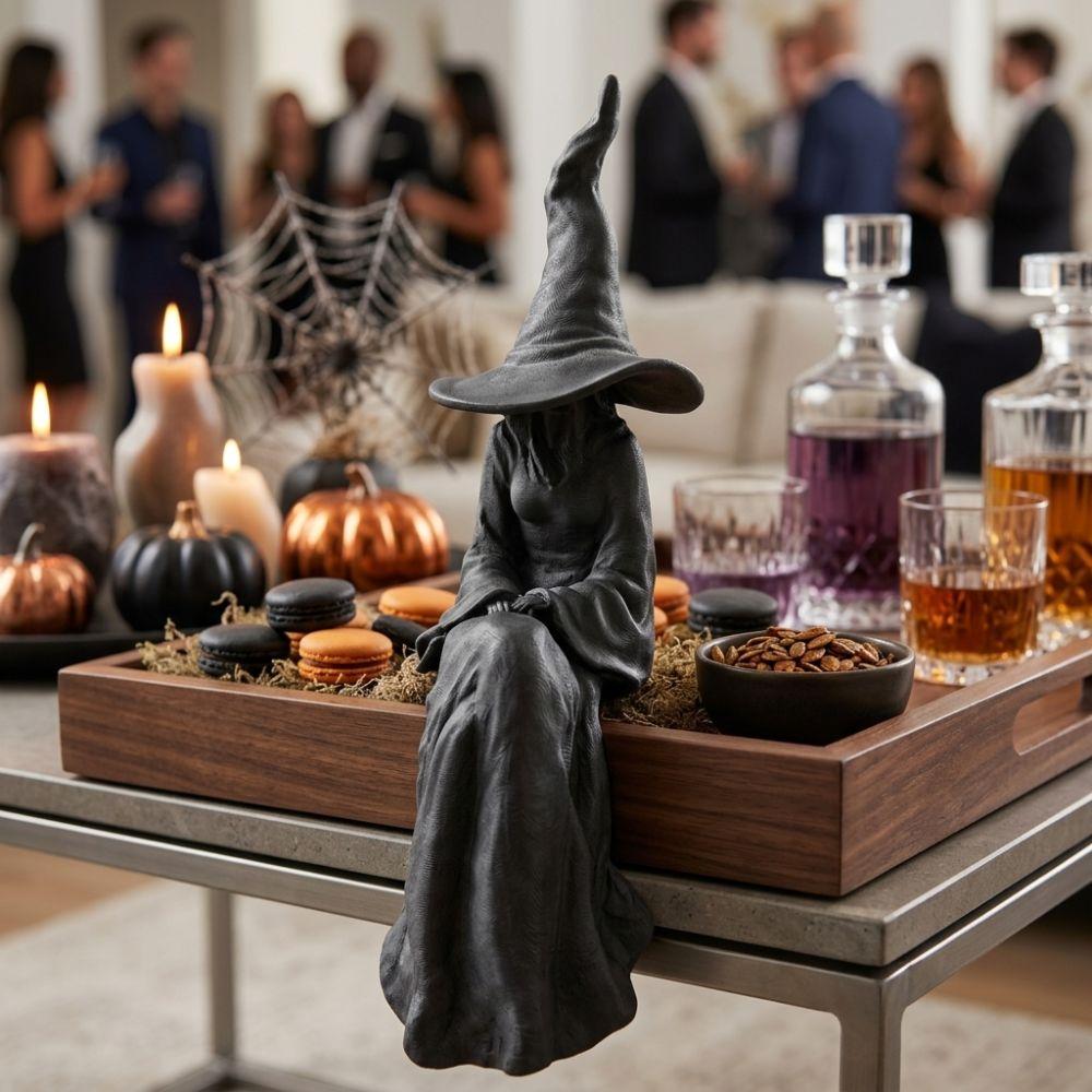 3D Printed Vintage Faceless Witch Sculpture Plastic Mystery Witch Ornament  Bookshelf