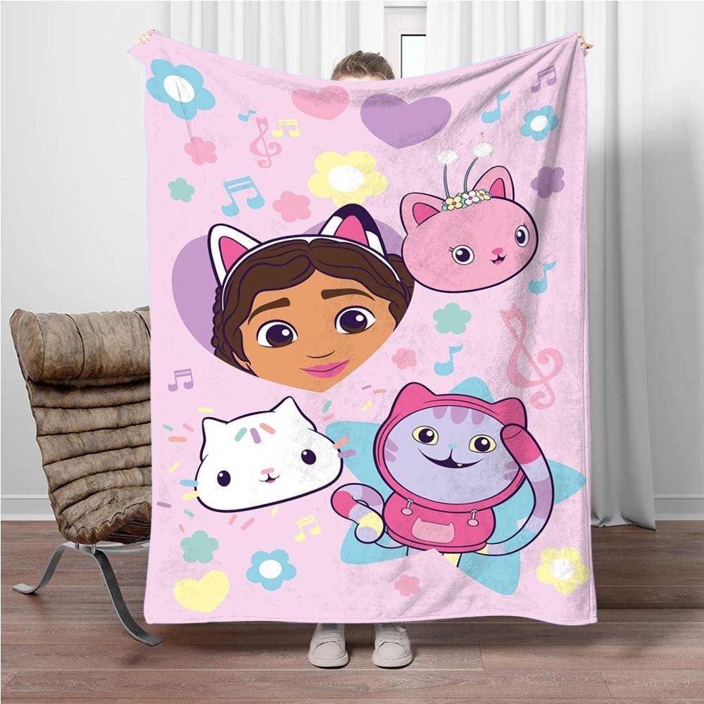 

Cartoon G-Gabbys-Dollhouse Soft Flannel Blankets Keep Warm Throw Blanket Comfortable Blanket for Picnic Beds Sofa Home Bedroom 100x150cm
