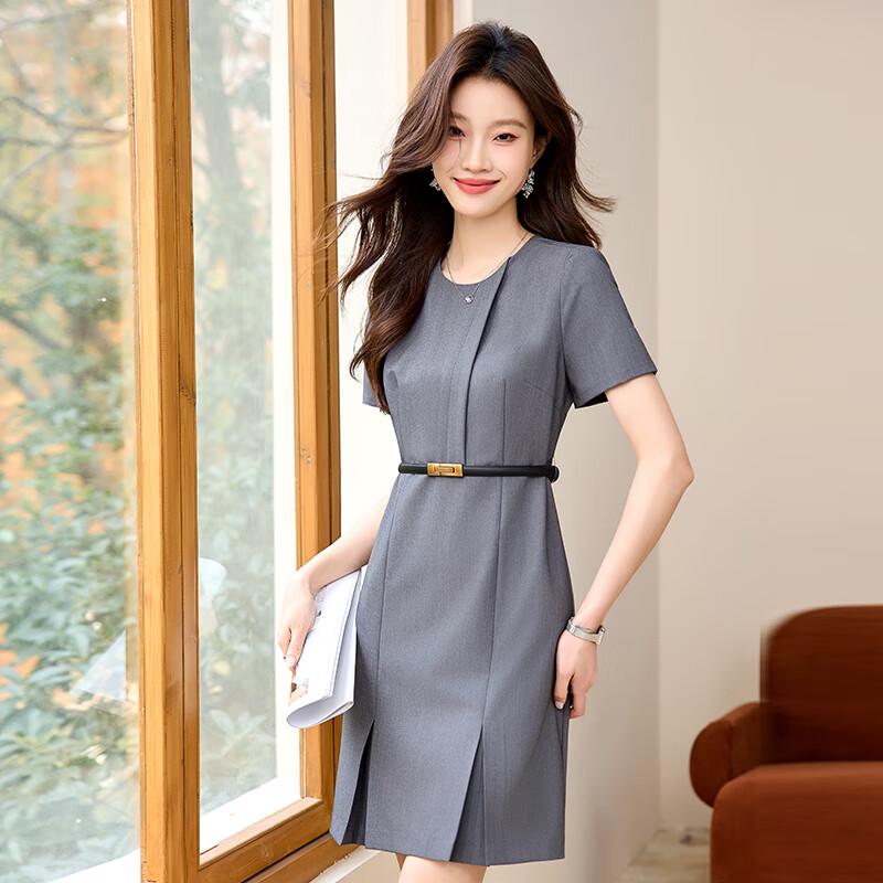 

Tluoman Professional Short Sleeve A-Line Dress S