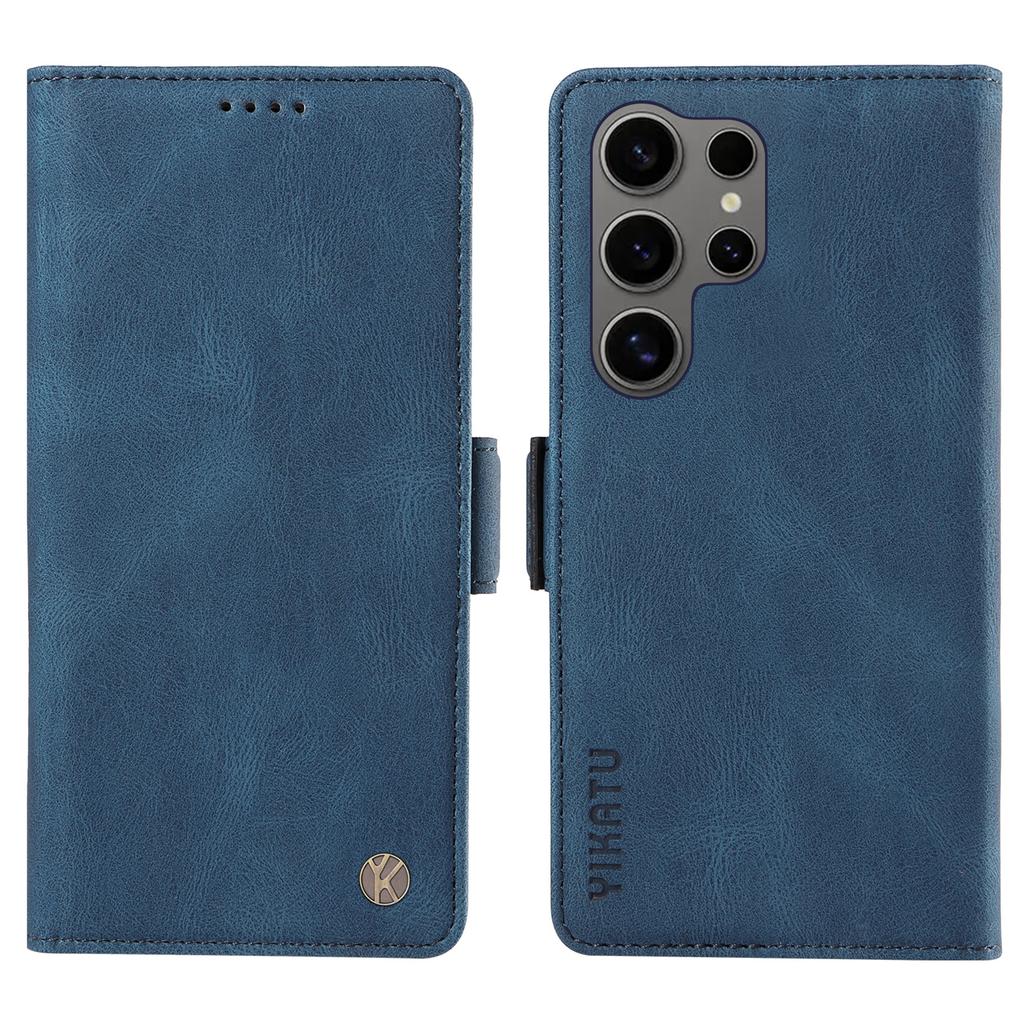 YIKATU YK-005 For Samsung Galaxy S25 Ultra Case PU Leather Wallet Phone Cover Skin Touch Feeling