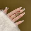 Elegant Red Jade Rabbit Stud Earrings – Year of the Rabbit Niche Design, Luxurious and Versatile