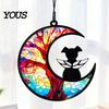 Car Rearview Mirror Accessory Acrylic Pet Memorial Pendant, Decorative Rainbow Suncatcher for Window Decor, Waterproof Hanging Ornament Sympathy Gift